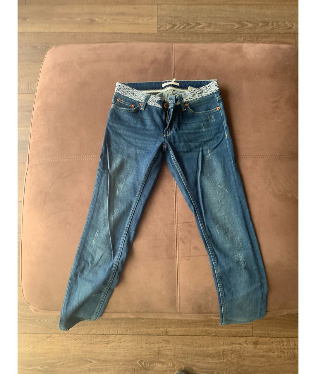 MAJE Синие хлопко-эластановые джинсы слим, фото 8