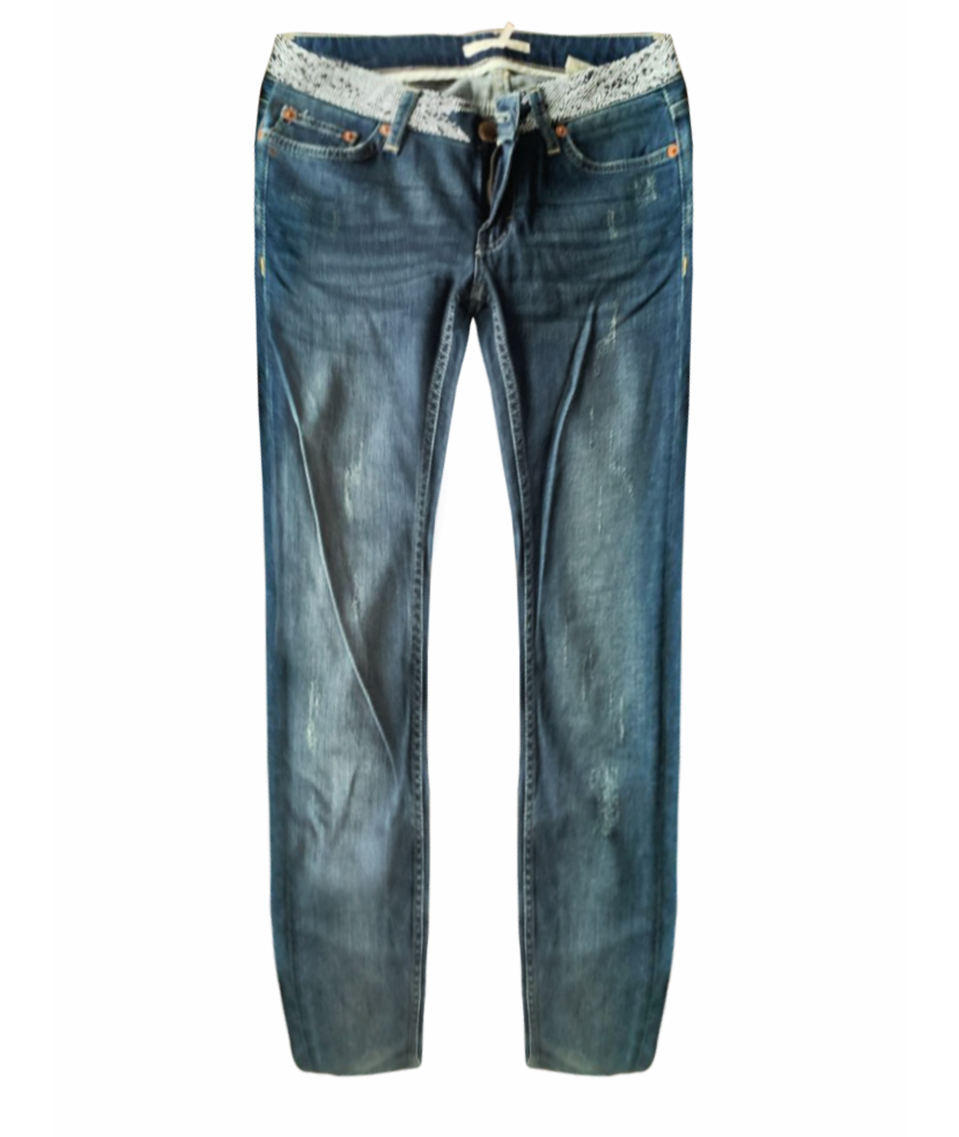 MAJE Синие хлопко-эластановые джинсы слим, фото 1