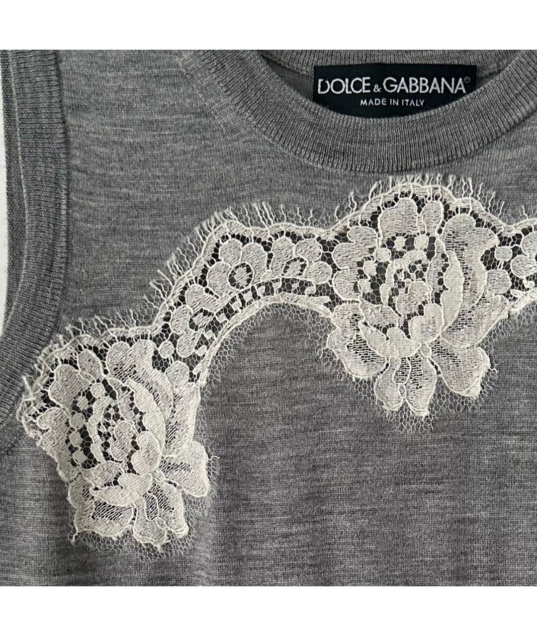 DOLCE&GABBANA Серая кашемировая майка, фото 4