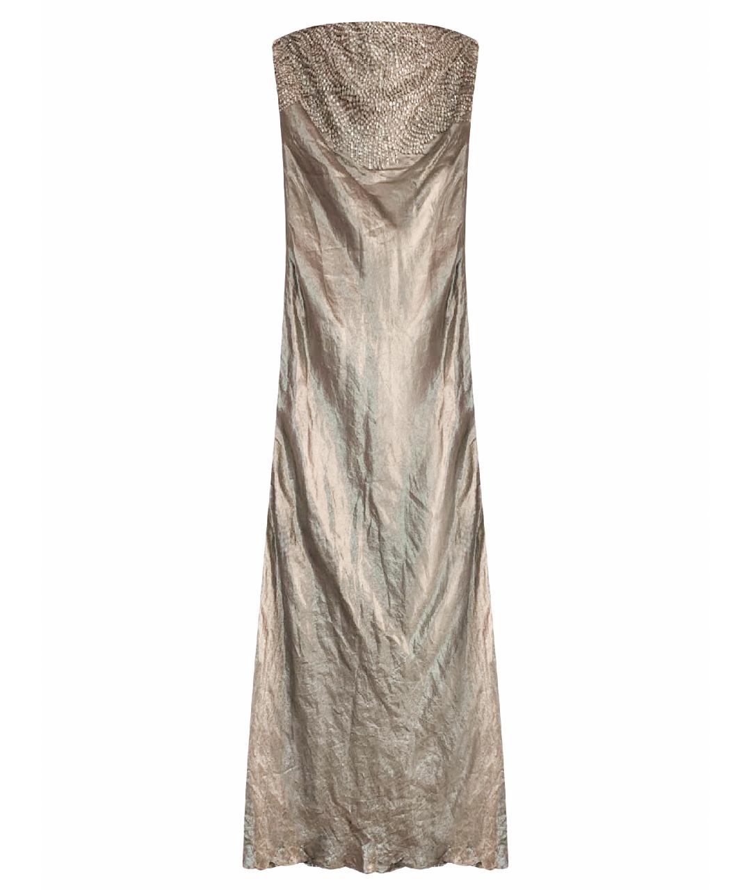 RALPH LAUREN COLLECTION Золотое шелковое вечернее платье, фото 1