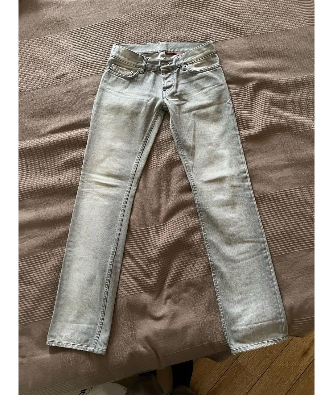 PRADA Серые хлопковые прямые джинсы, фото 7