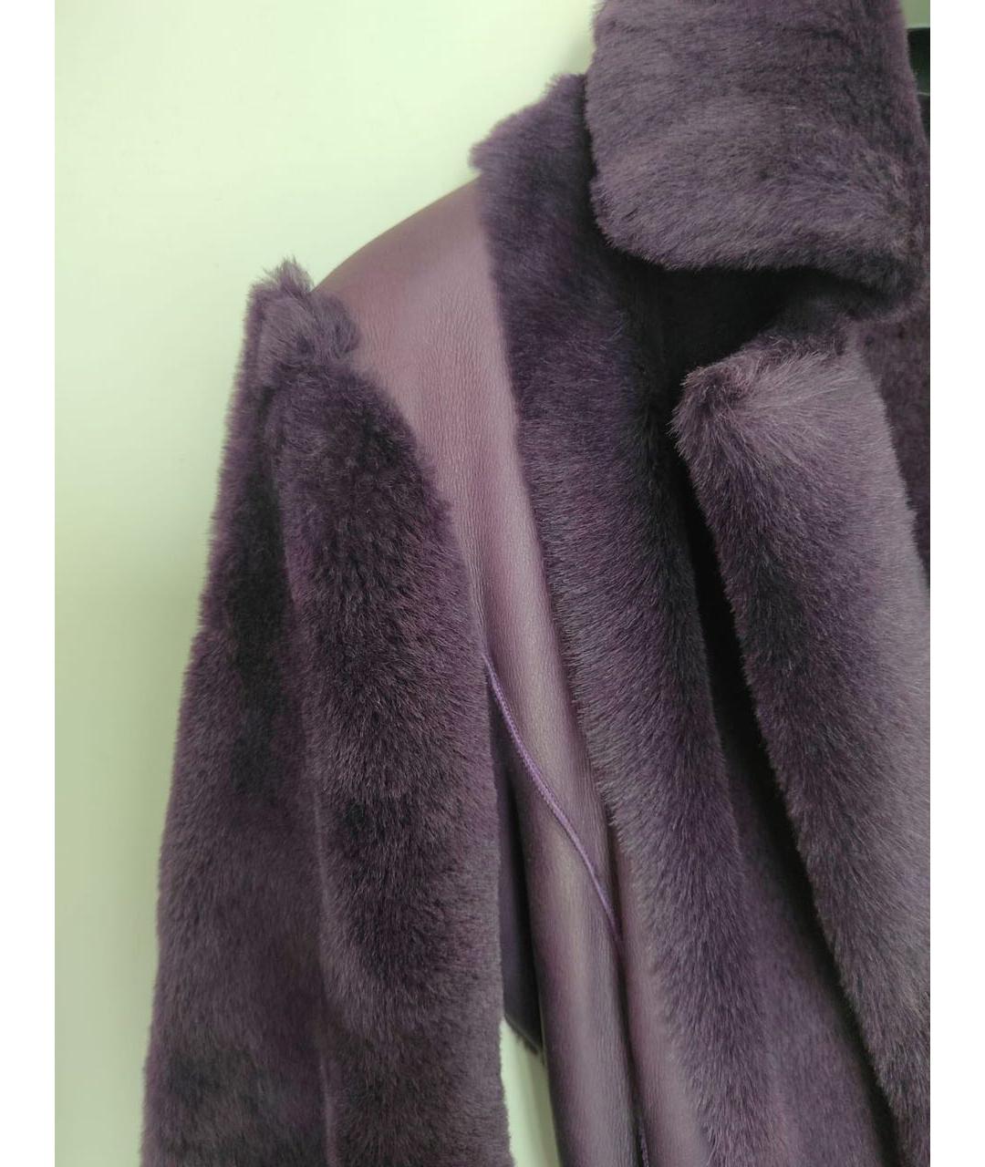 GIANFRANCO FERRE Фиолетовая меховая дубленка, фото 6