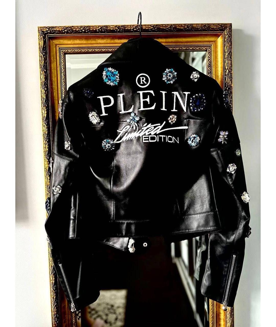 PHILIPP PLEIN Черная кожаная куртка, фото 2