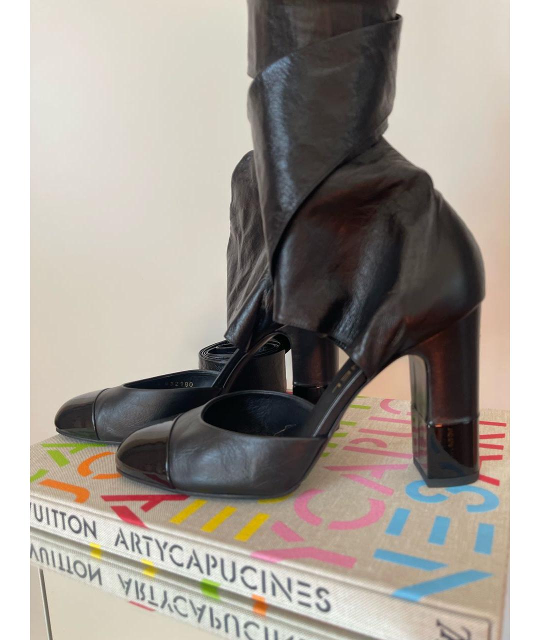 CHANEL Черные кожаные туфли, фото 4