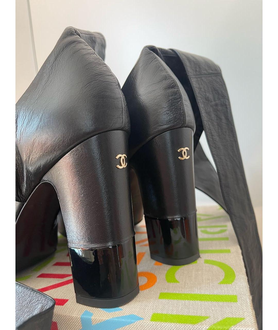 CHANEL Черные кожаные туфли, фото 3