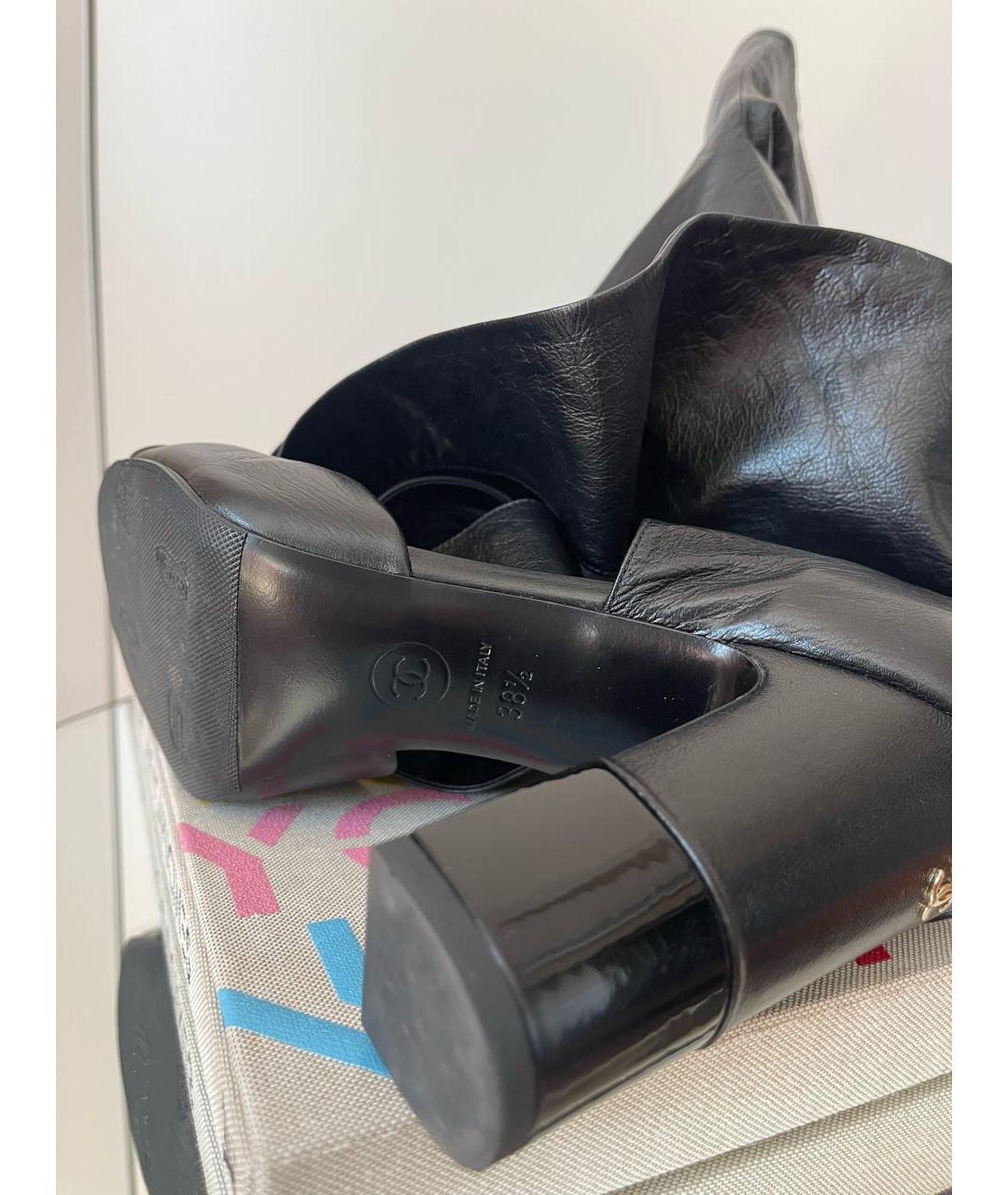 CHANEL Черные кожаные туфли, фото 5