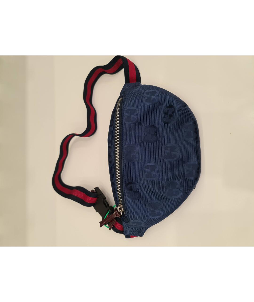 GUCCI Синяя синтетическая поясная сумка, фото 10