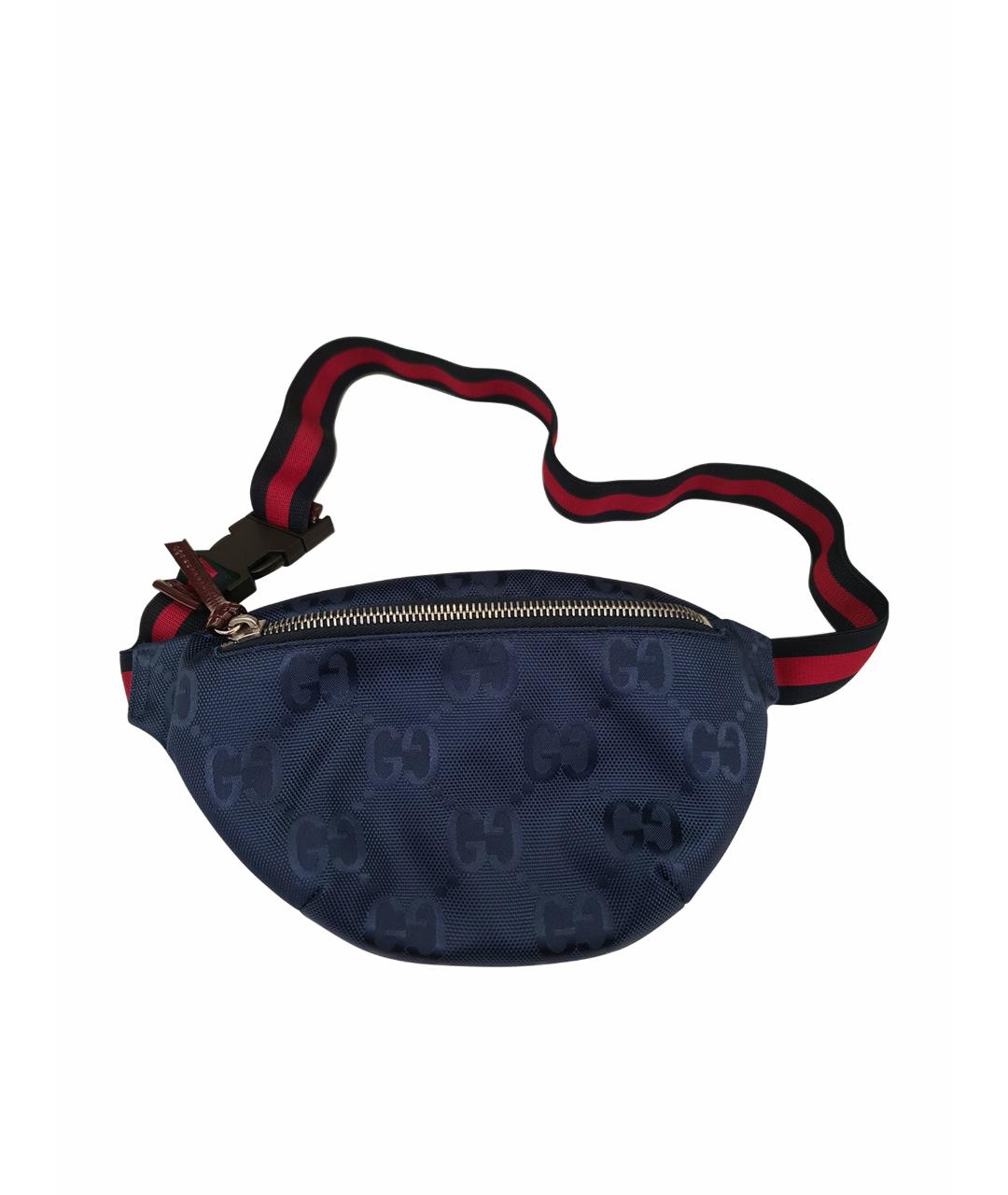 GUCCI Синяя синтетическая поясная сумка, фото 1