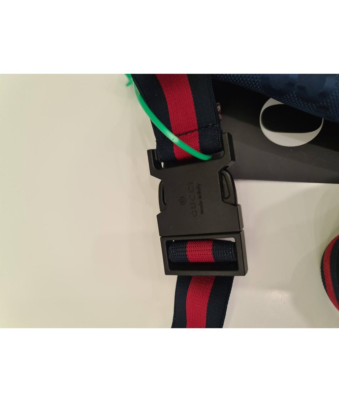 GUCCI Синяя синтетическая поясная сумка, фото 8