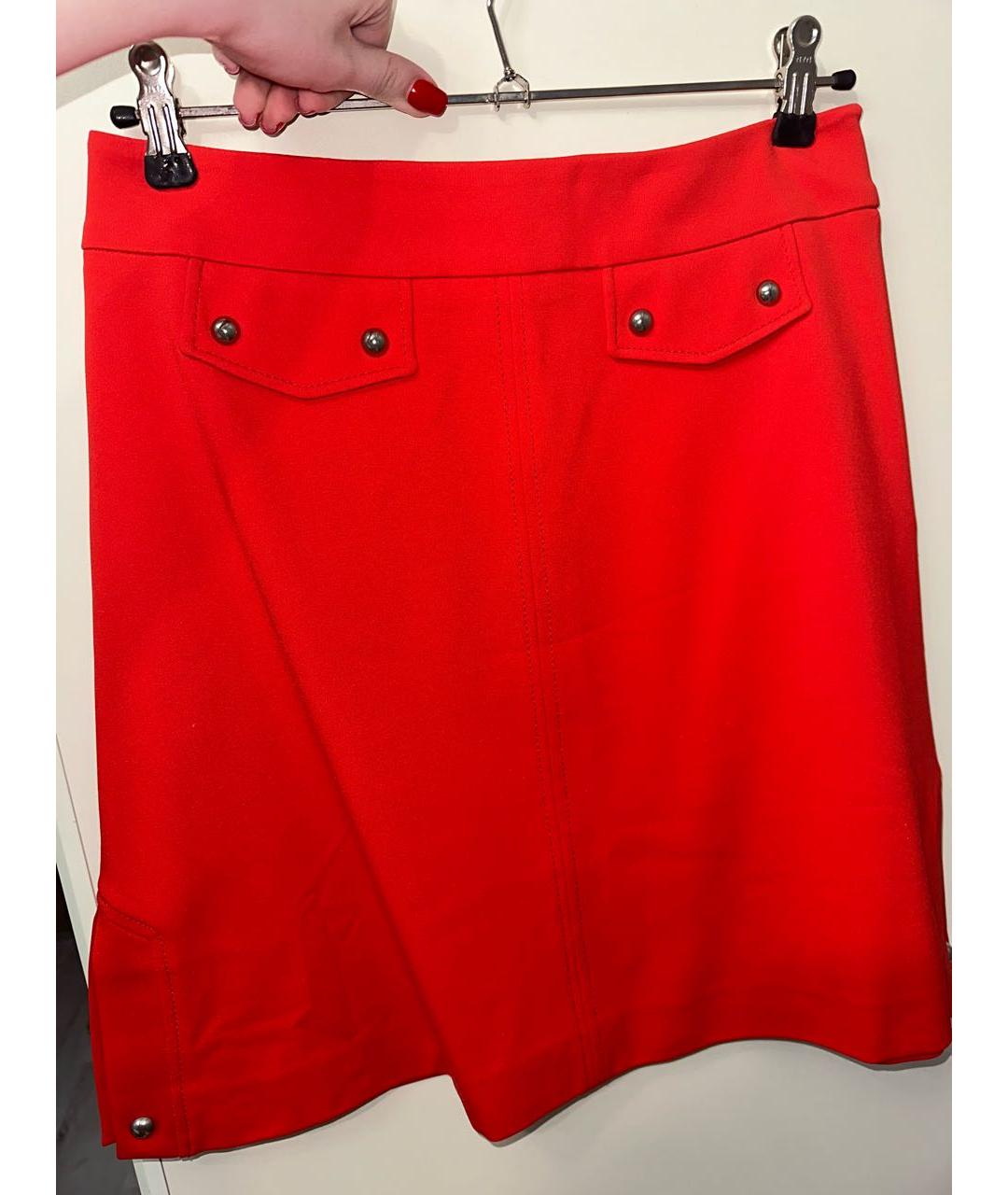 PINKO Красная вискозная юбка мини, фото 4