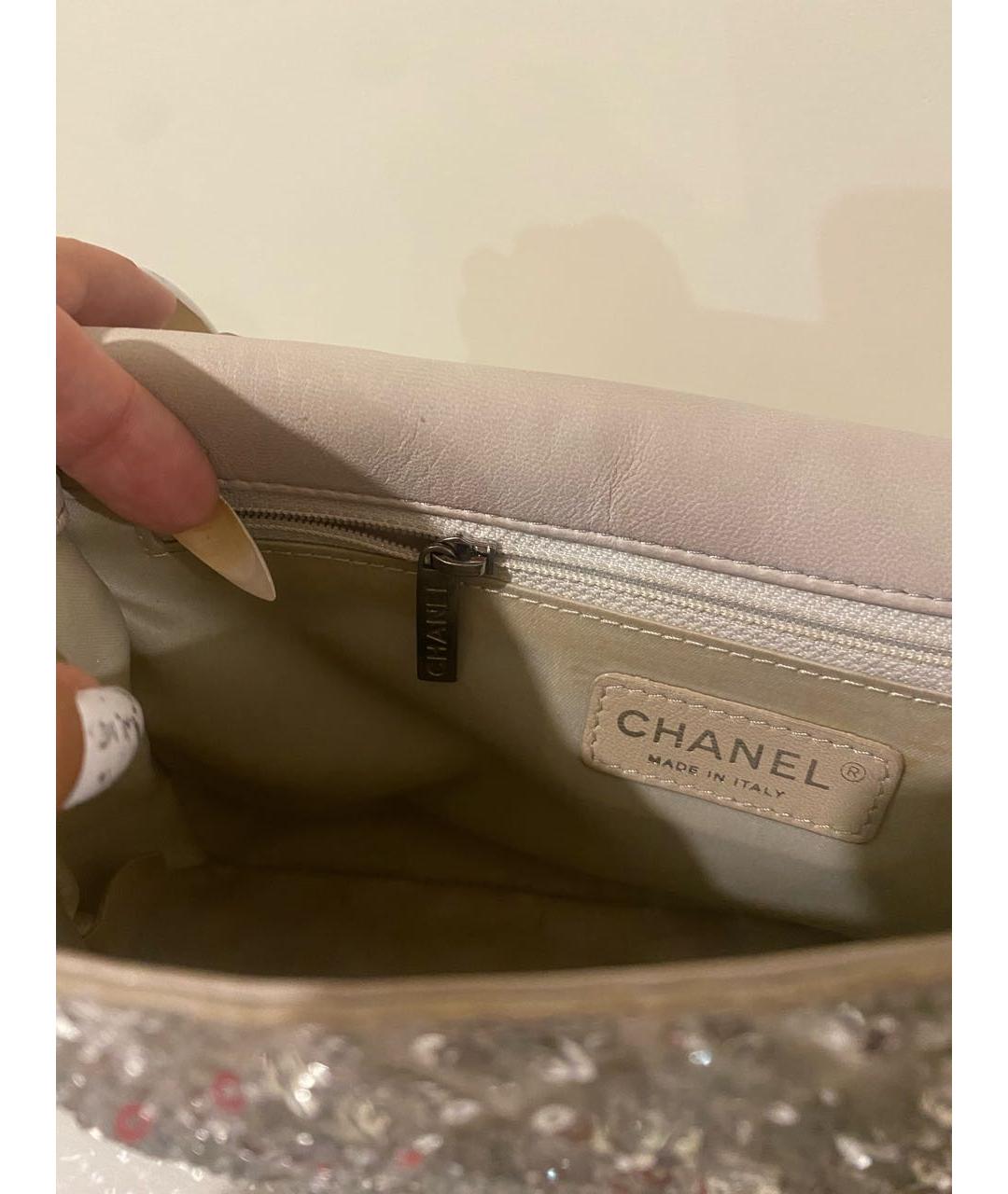 CHANEL Серебряная сумка через плечо, фото 6