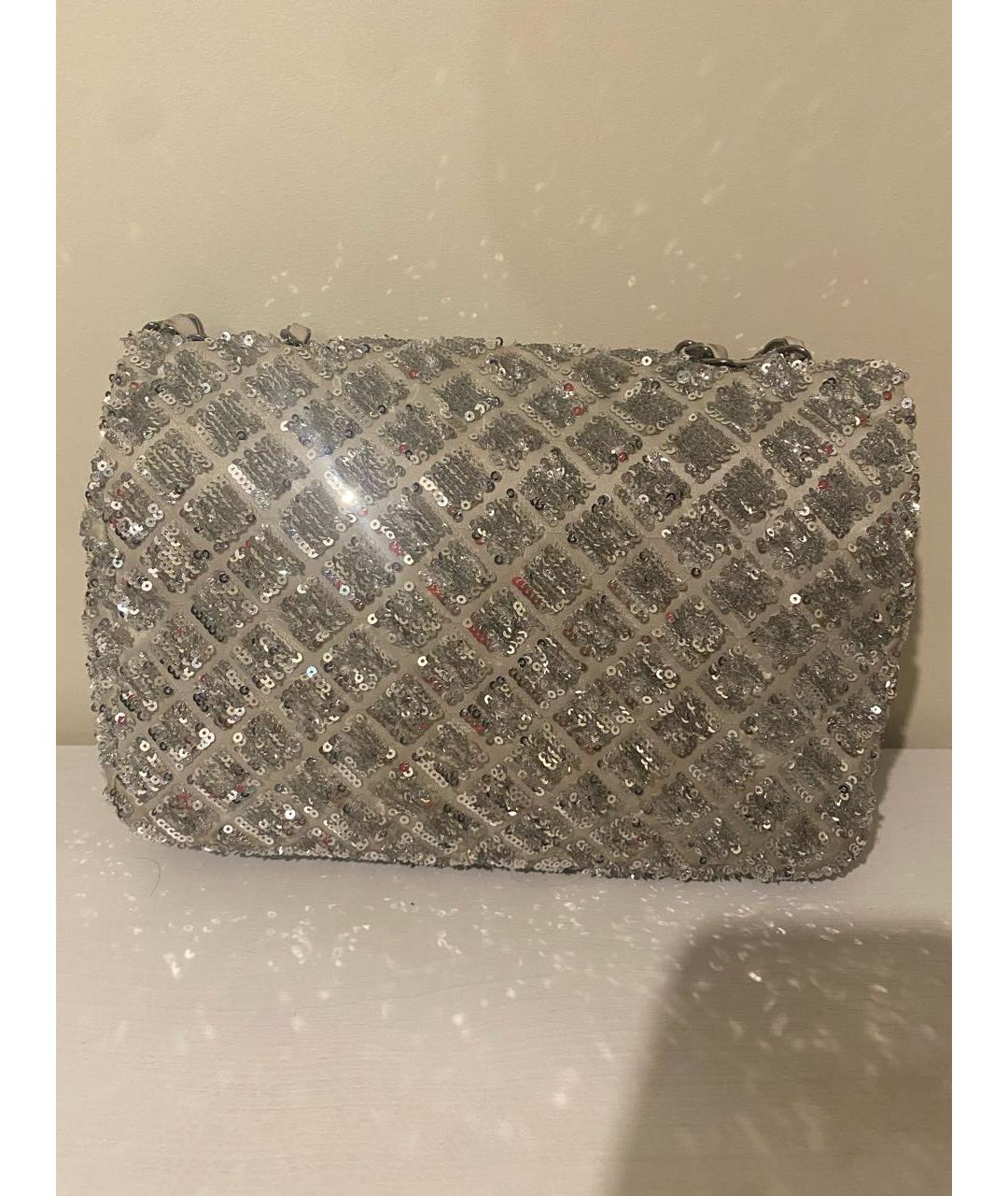 CHANEL Серебряная сумка через плечо, фото 4