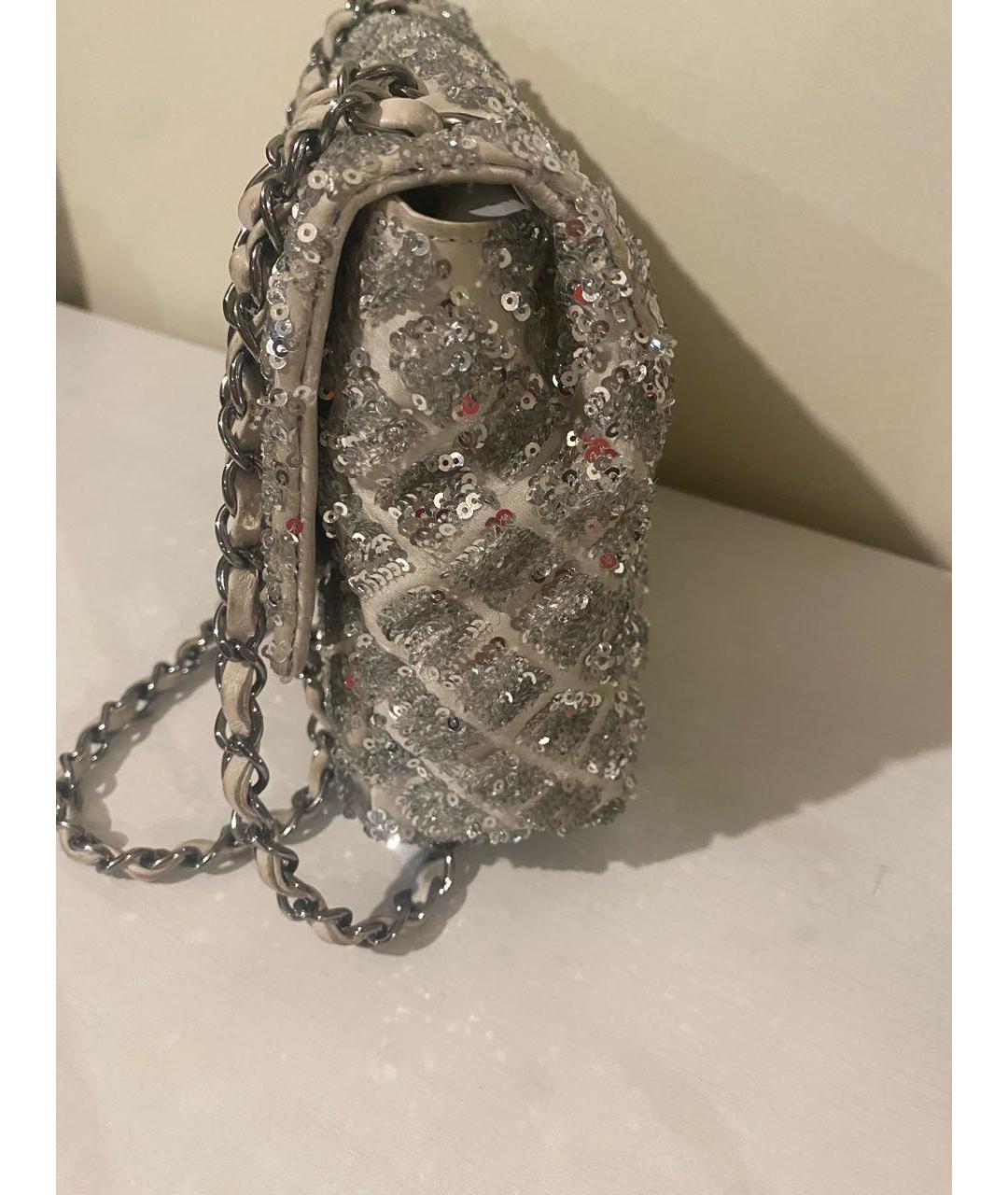 CHANEL Серебряная сумка через плечо, фото 5