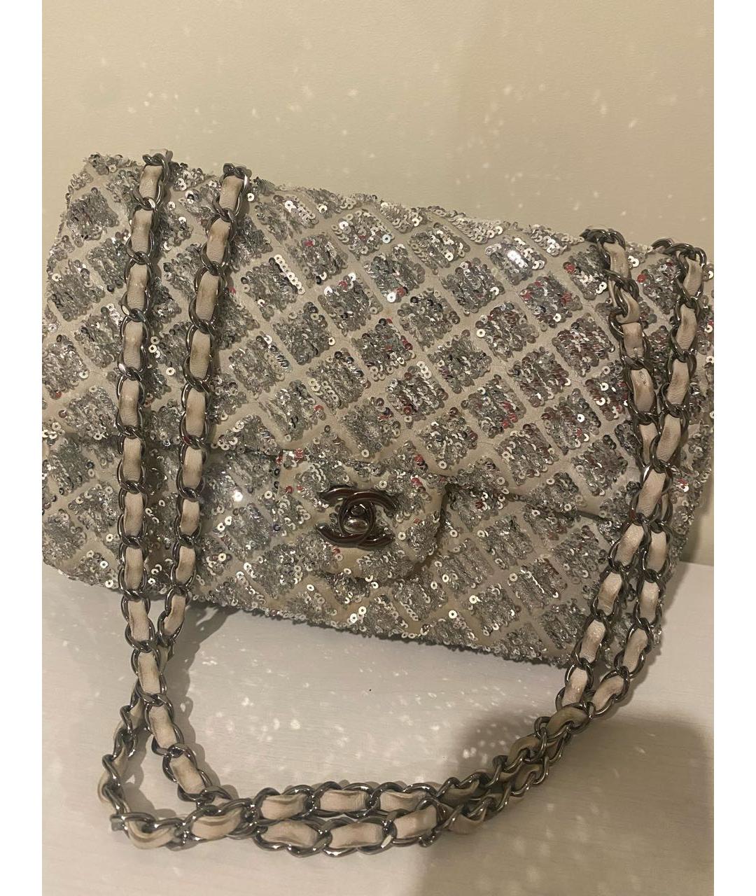 CHANEL Серебряная сумка через плечо, фото 7