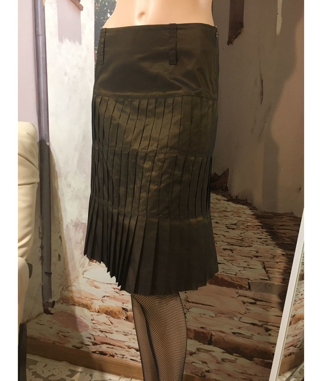PESERICO Коричневая полиэстеровая юбка миди, фото 2