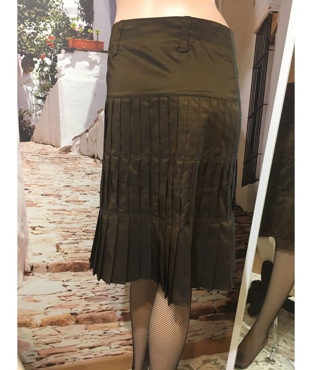 PESERICO Коричневая полиэстеровая юбка миди, фото 3
