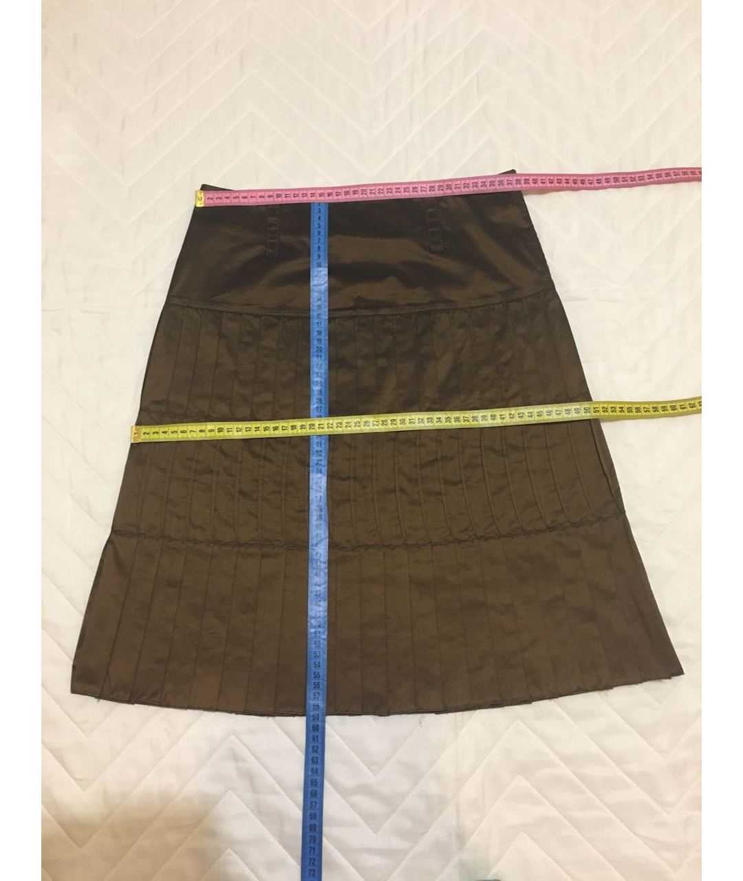 PESERICO Коричневая полиэстеровая юбка миди, фото 8