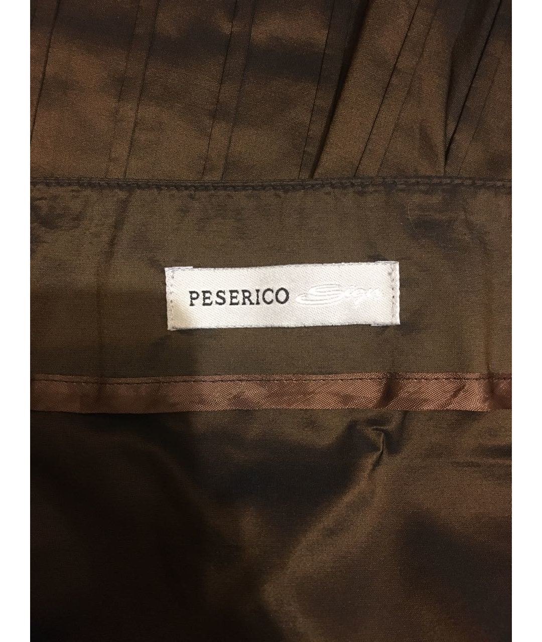 PESERICO Коричневая полиэстеровая юбка миди, фото 5