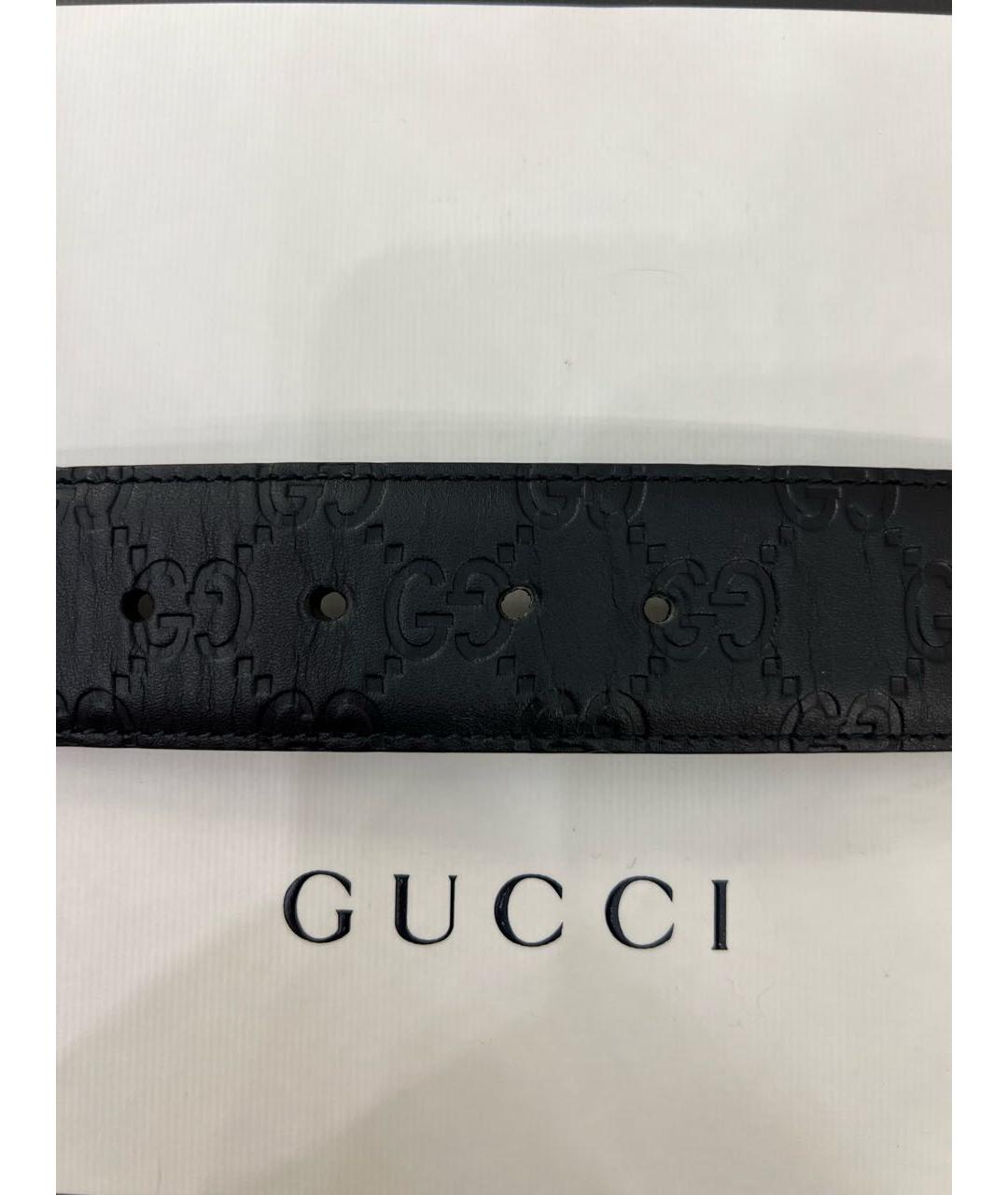 GUCCI Черный кожаный ремень, фото 5