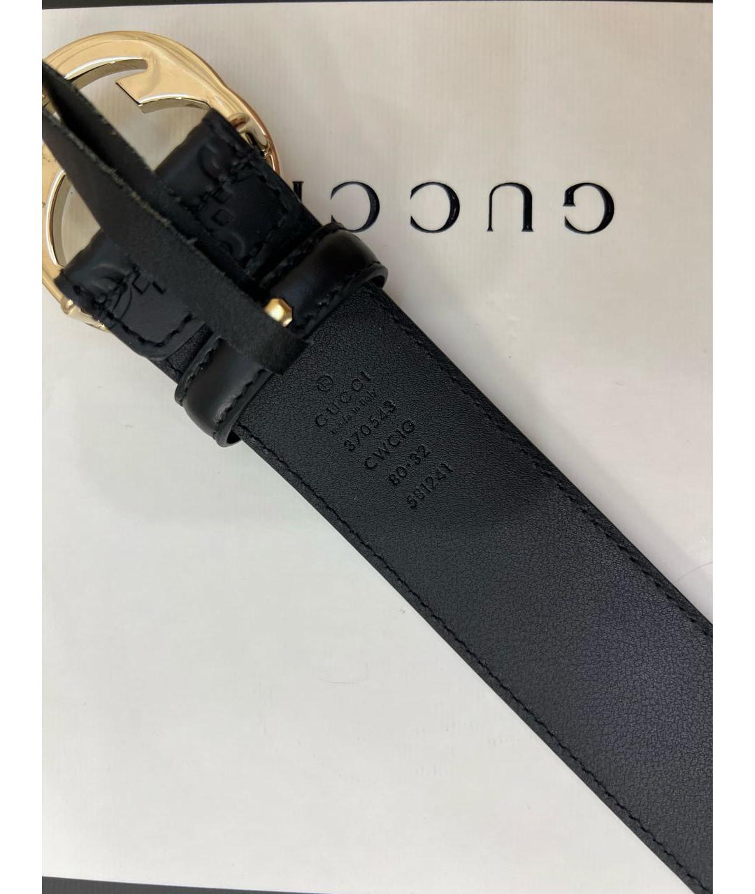 GUCCI Черный кожаный ремень, фото 3