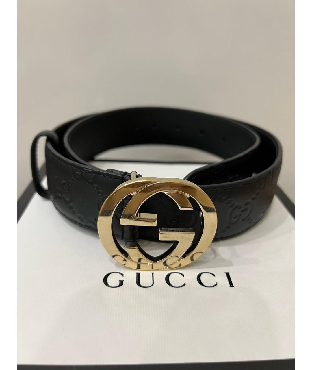 GUCCI Черный кожаный ремень, фото 9