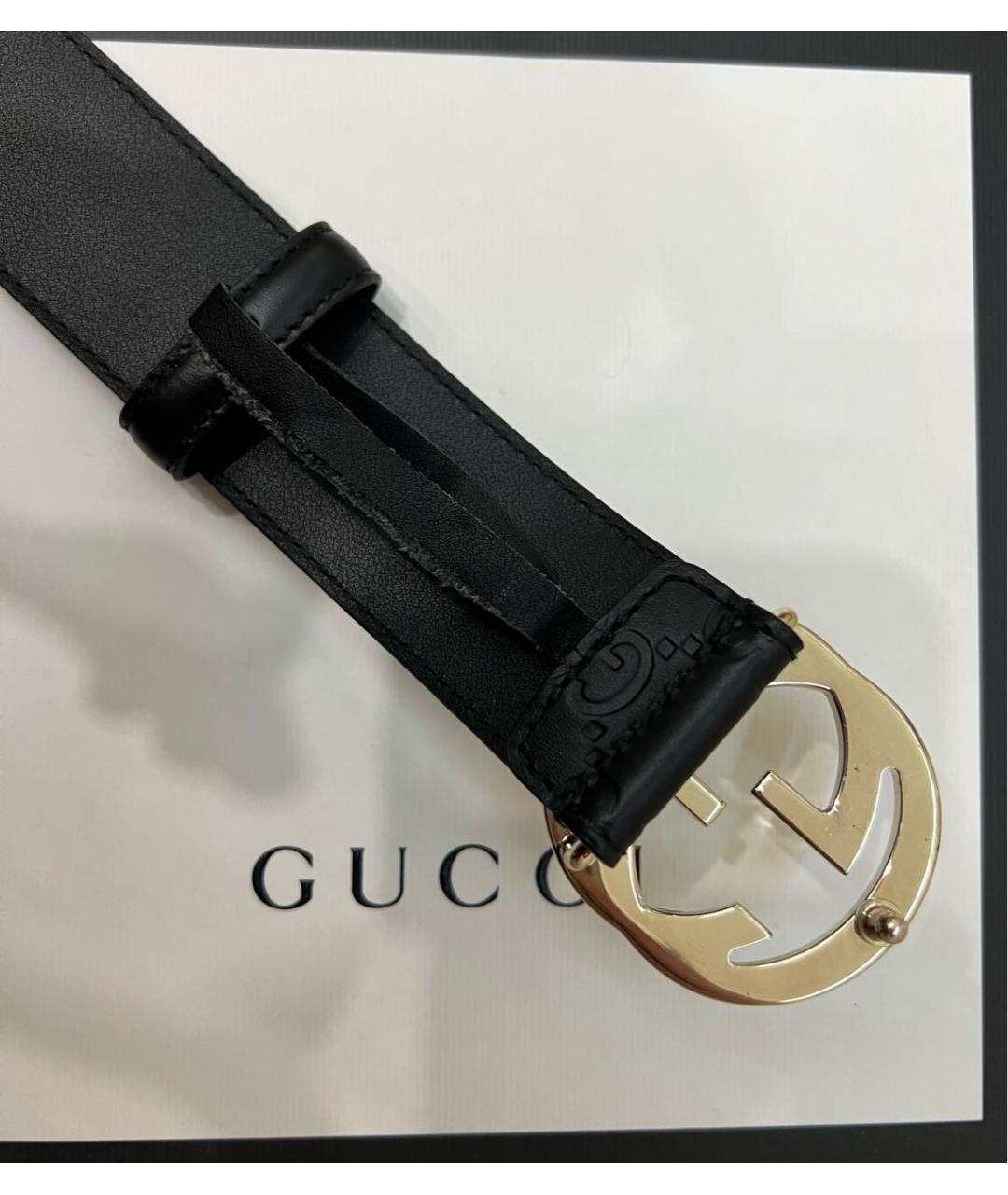 GUCCI Черный кожаный ремень, фото 2