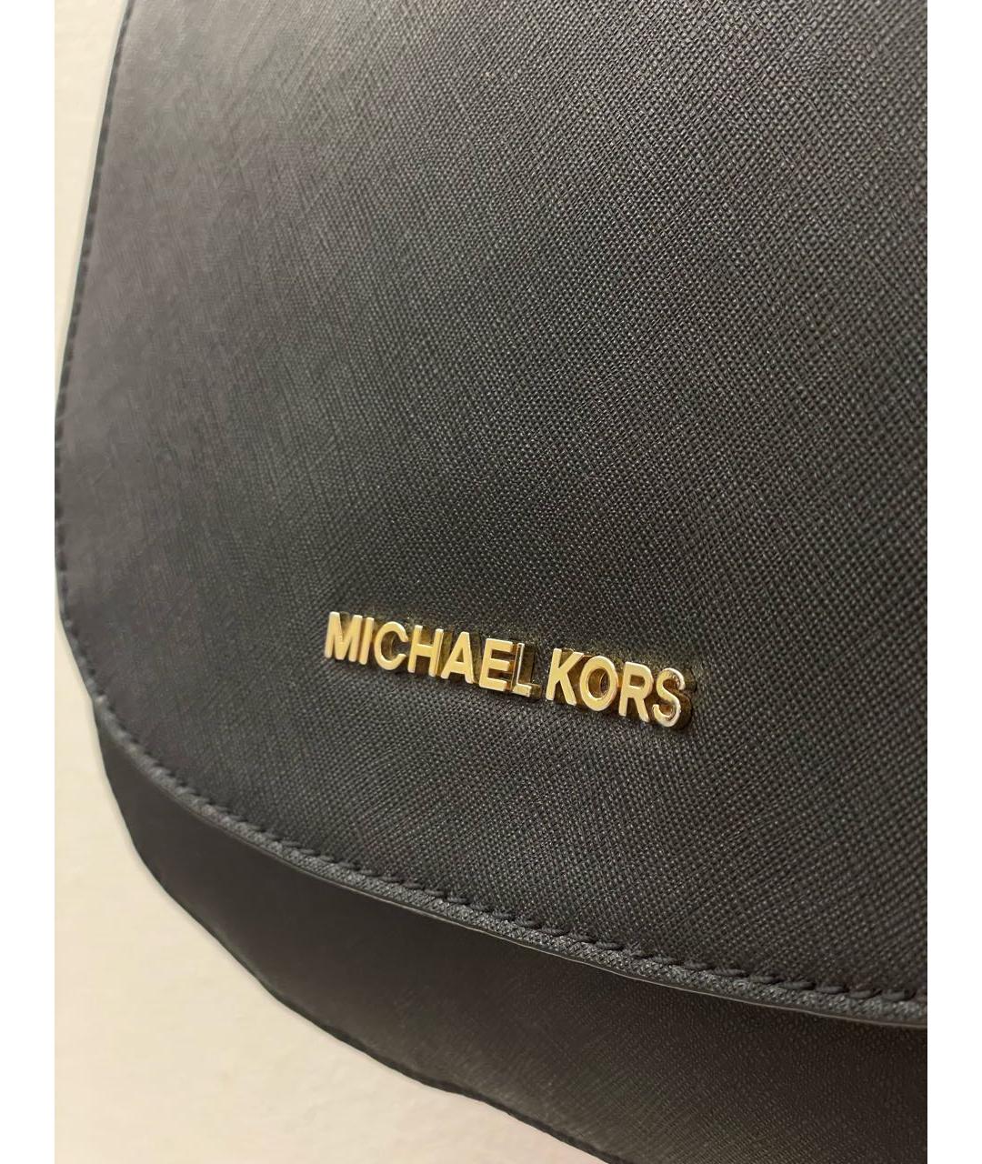 MICHAEL KORS Черная кожаная сумка через плечо, фото 5