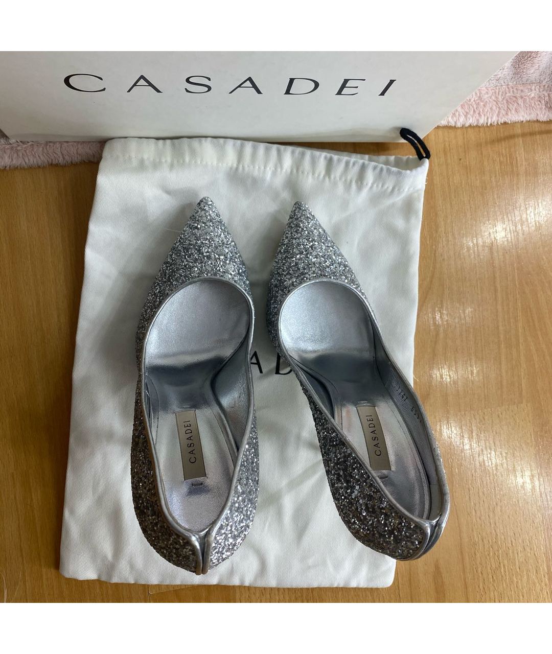 CASADEI Серебряные кожаные туфли, фото 3