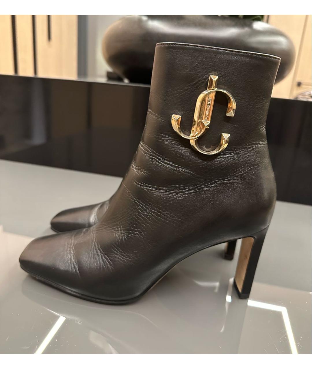 JIMMY CHOO Черные кожаные ботильоны, фото 5