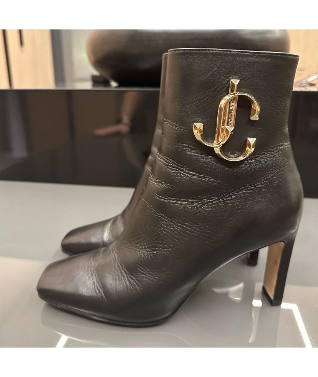 JIMMY CHOO Черные кожаные ботильоны, фото 7