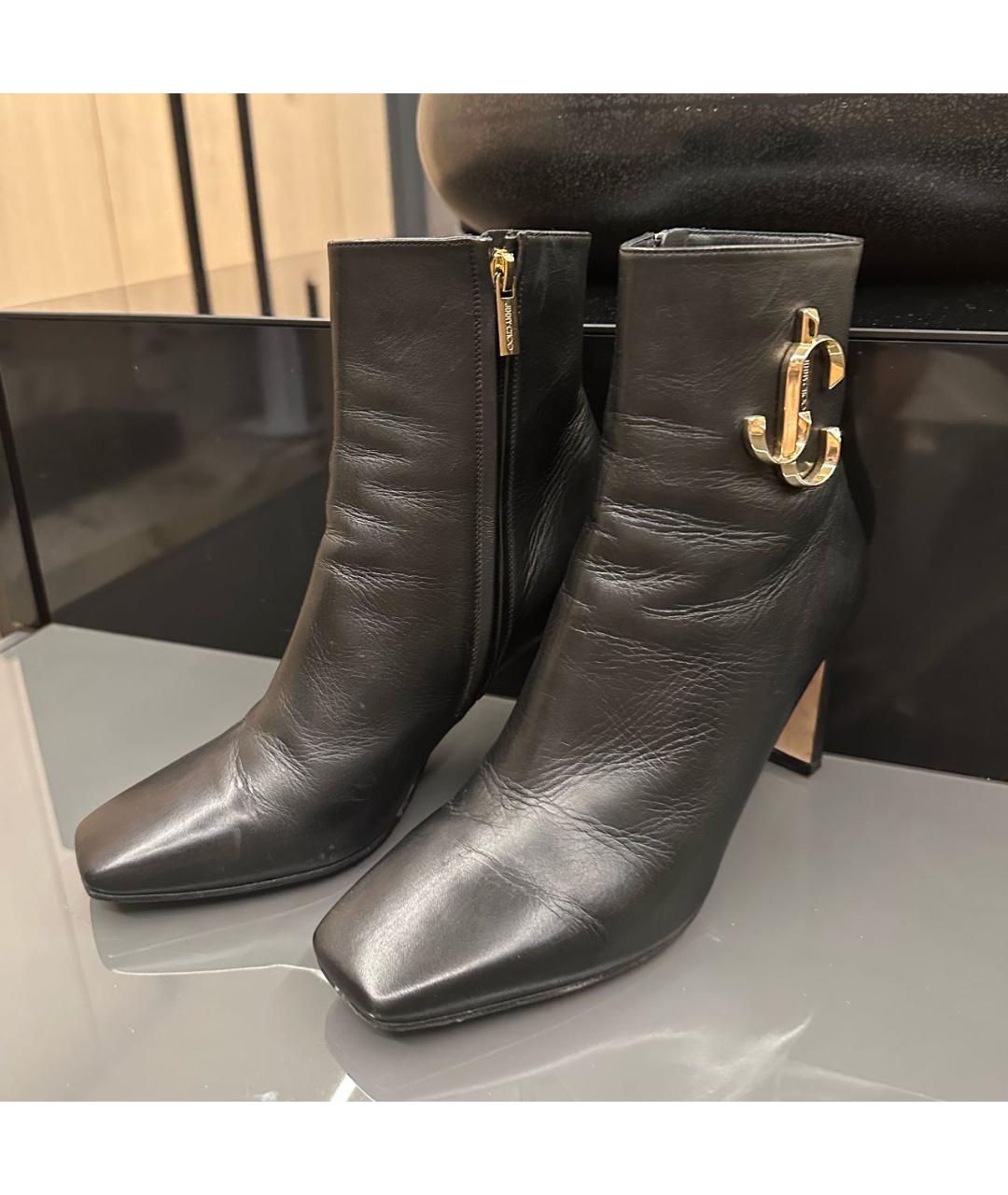 JIMMY CHOO Черные кожаные ботильоны, фото 6