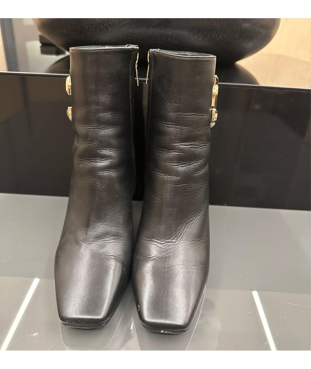 JIMMY CHOO Черные кожаные ботильоны, фото 3