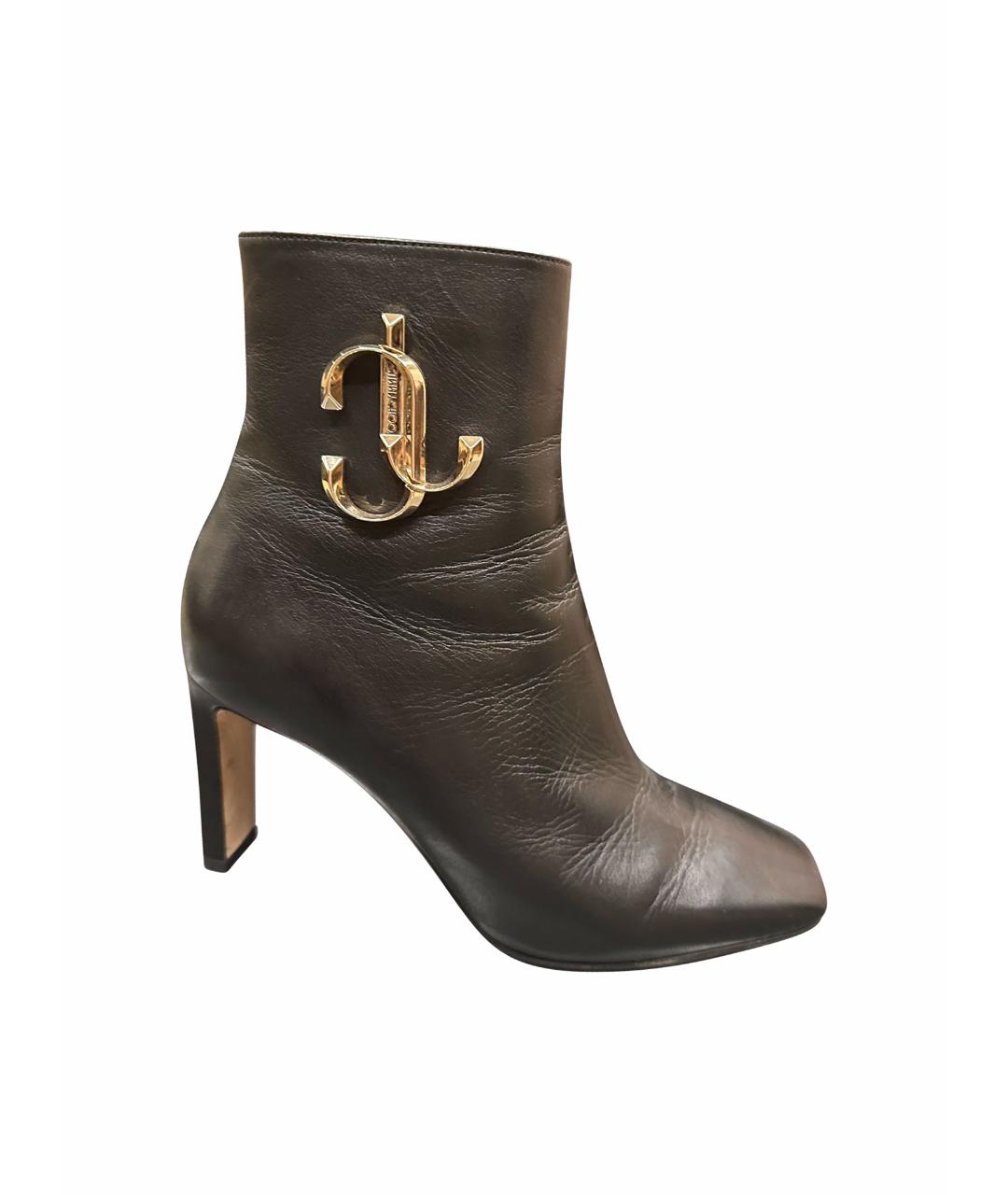 JIMMY CHOO Черные кожаные ботильоны, фото 1