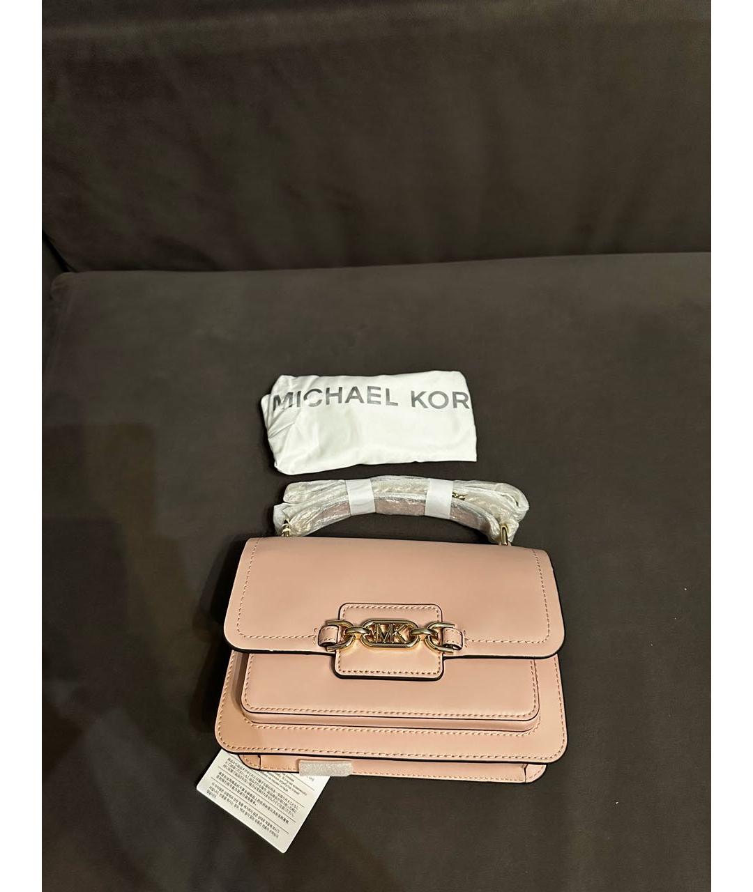 MICHAEL KORS Розовая кожаная сумка через плечо, фото 3