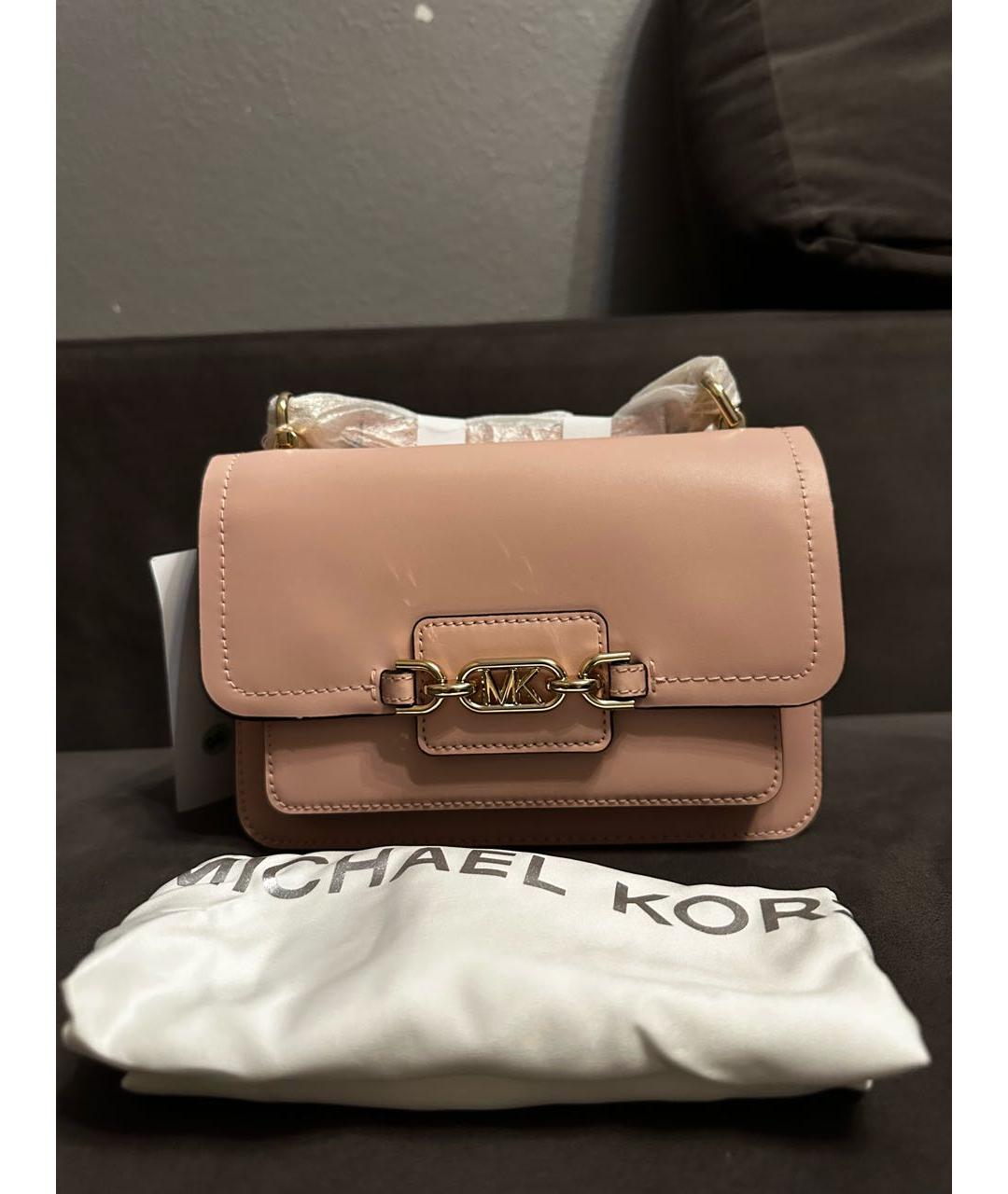 MICHAEL KORS Розовая кожаная сумка через плечо, фото 8