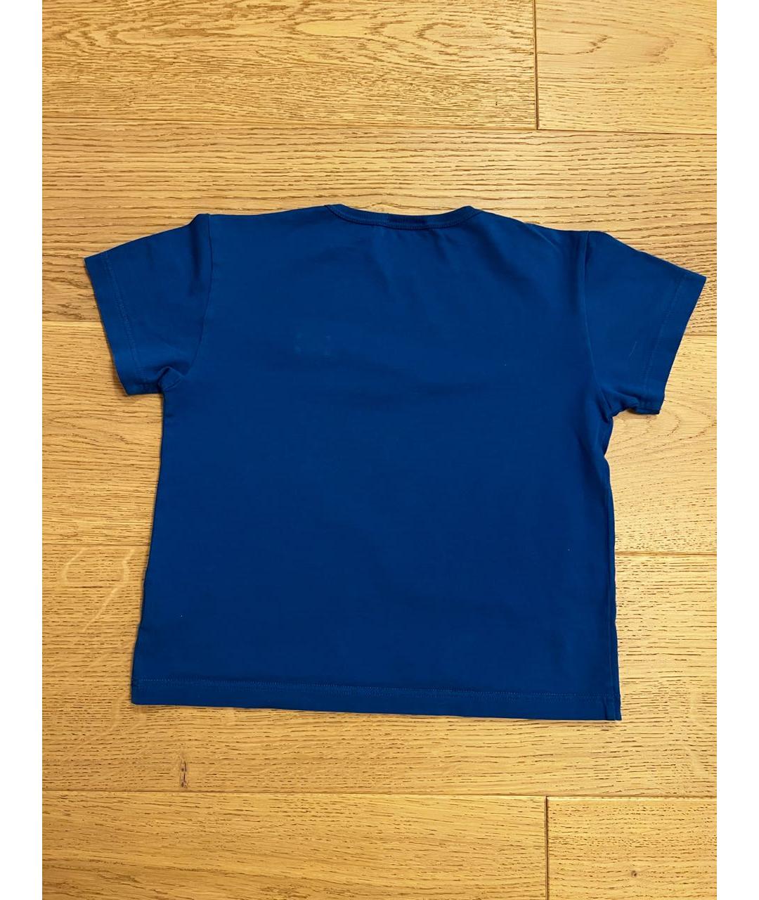 DOLCE&GABBANA Синяя хлопковая детская футболка, фото 3