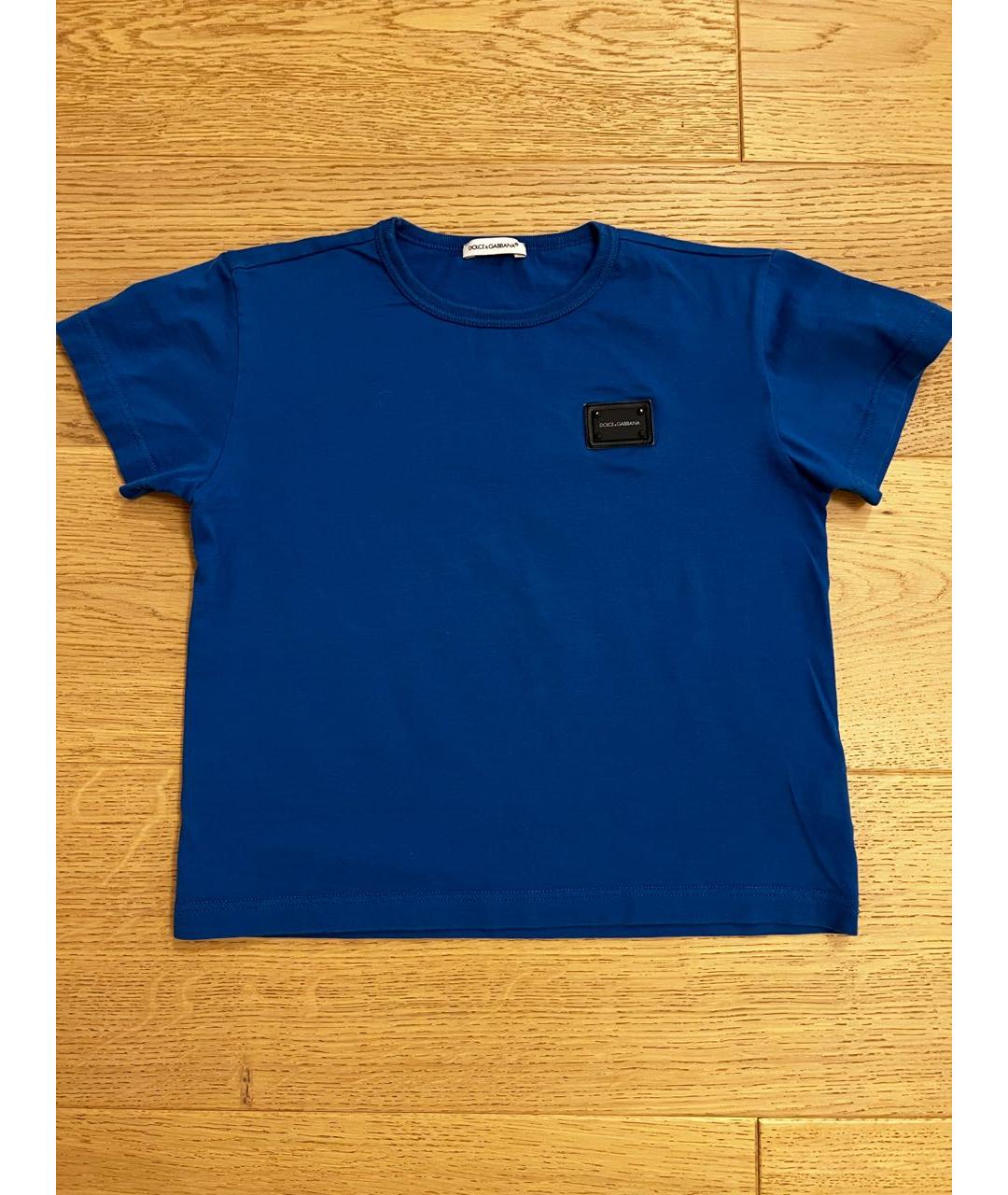 DOLCE&GABBANA Синяя хлопковая детская футболка, фото 8