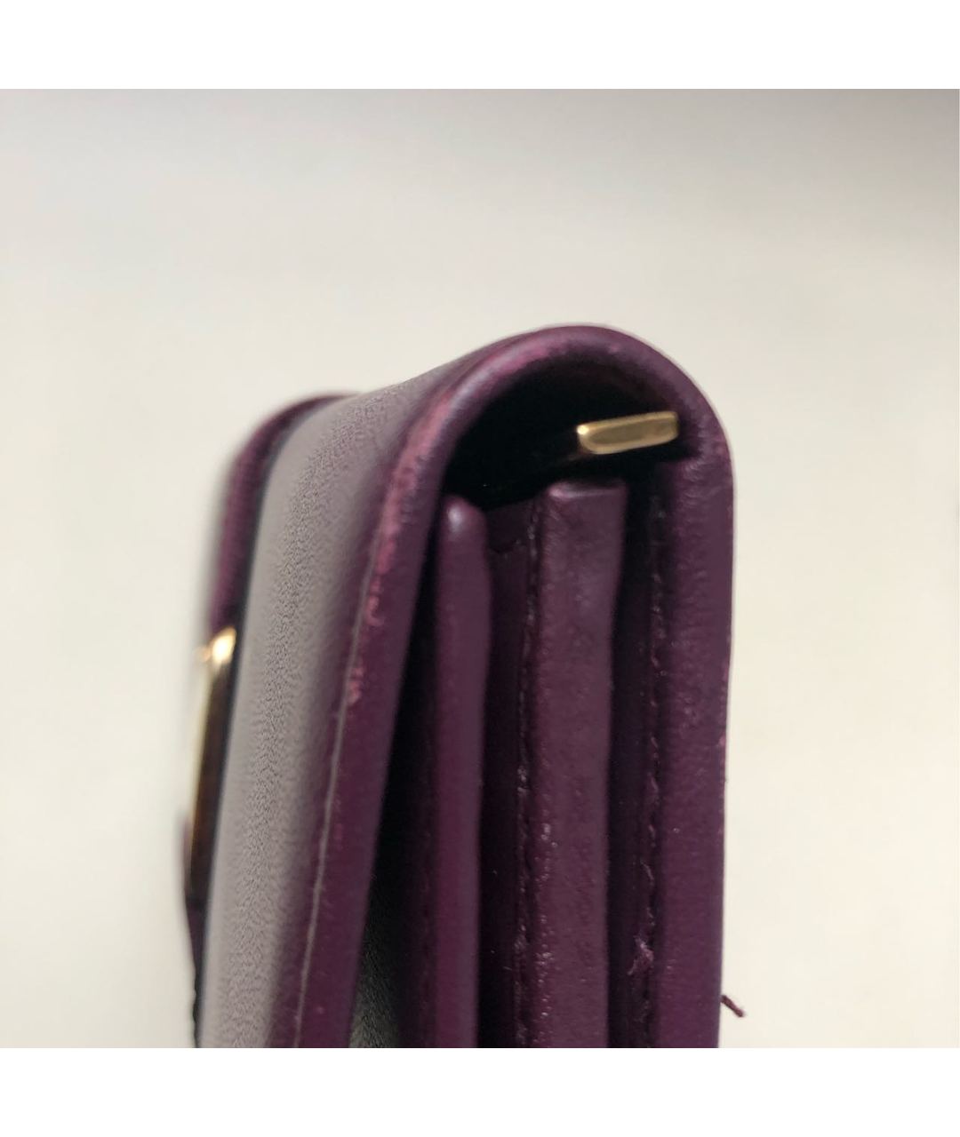SALVATORE FERRAGAMO Фиолетовый кожаный кошелек, фото 3