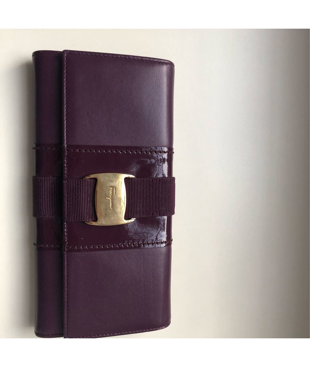 SALVATORE FERRAGAMO Фиолетовый кожаный кошелек, фото 2