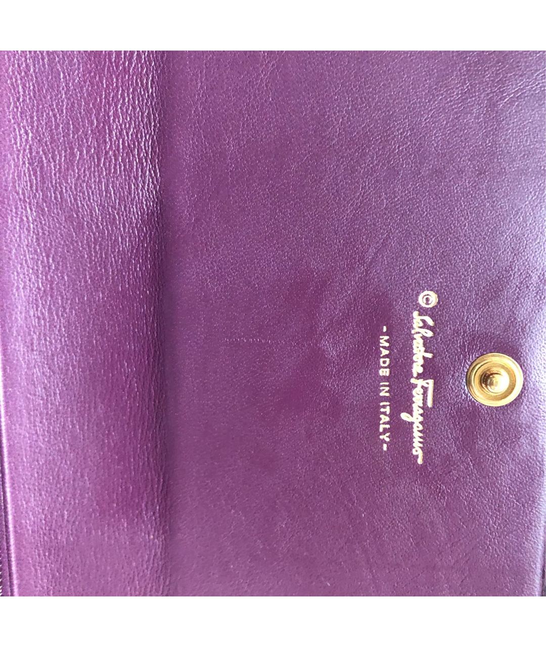 SALVATORE FERRAGAMO Фиолетовый кожаный кошелек, фото 7