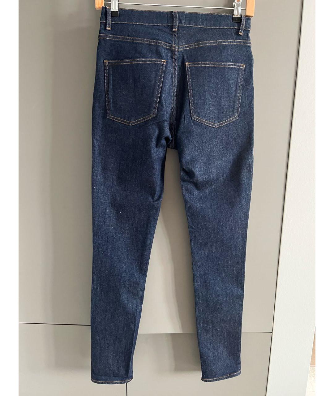 ACNE STUDIOS Темно-синие хлопко-эластановые джинсы слим, фото 3