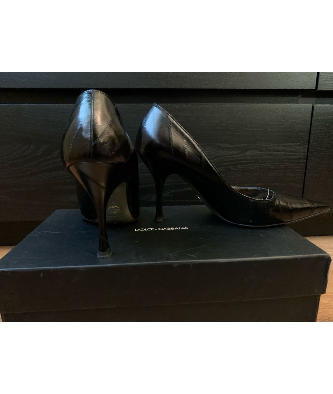 DOLCE&GABBANA Черные туфли из экзотической кожи, фото 7