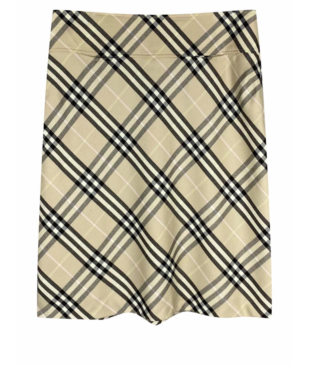 BURBERRY Мульти шерстяная юбка миди, фото 1