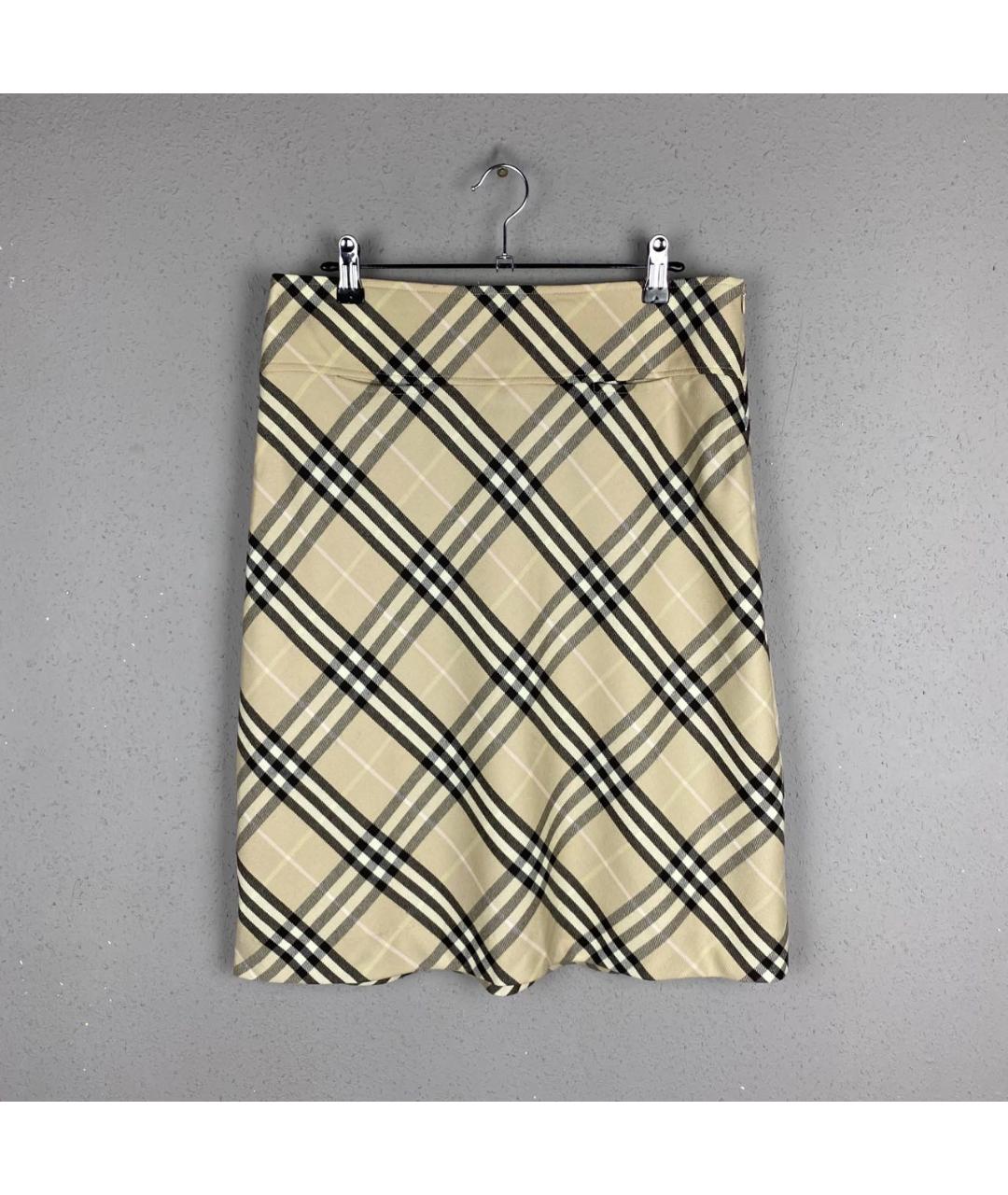 BURBERRY Мульти шерстяная юбка миди, фото 9