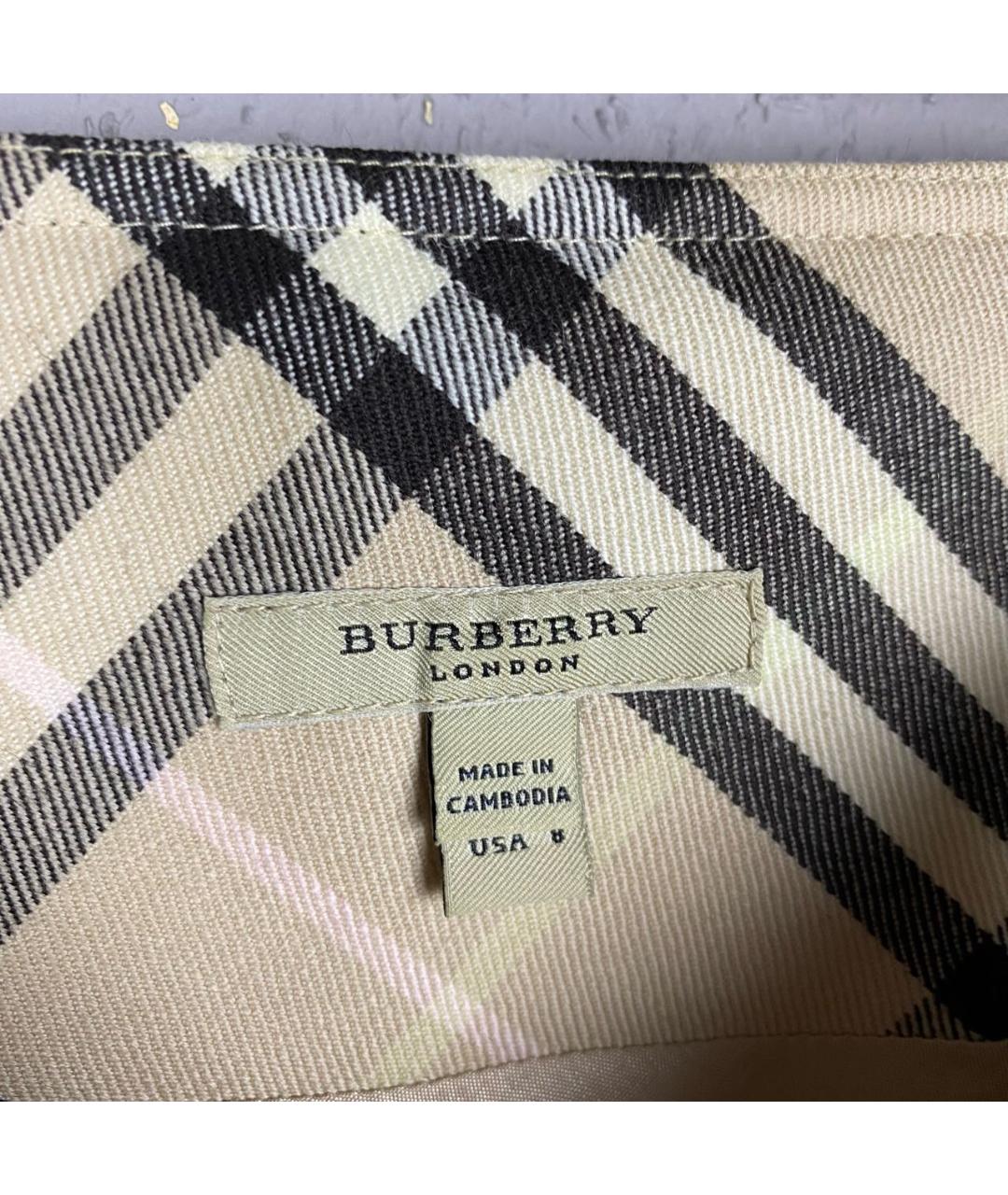 BURBERRY Мульти шерстяная юбка миди, фото 8