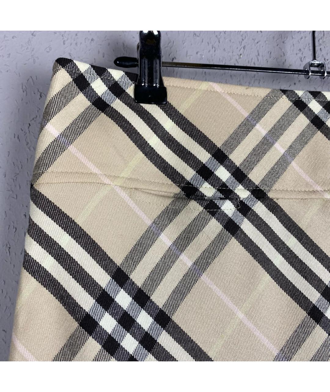 BURBERRY Мульти шерстяная юбка миди, фото 4