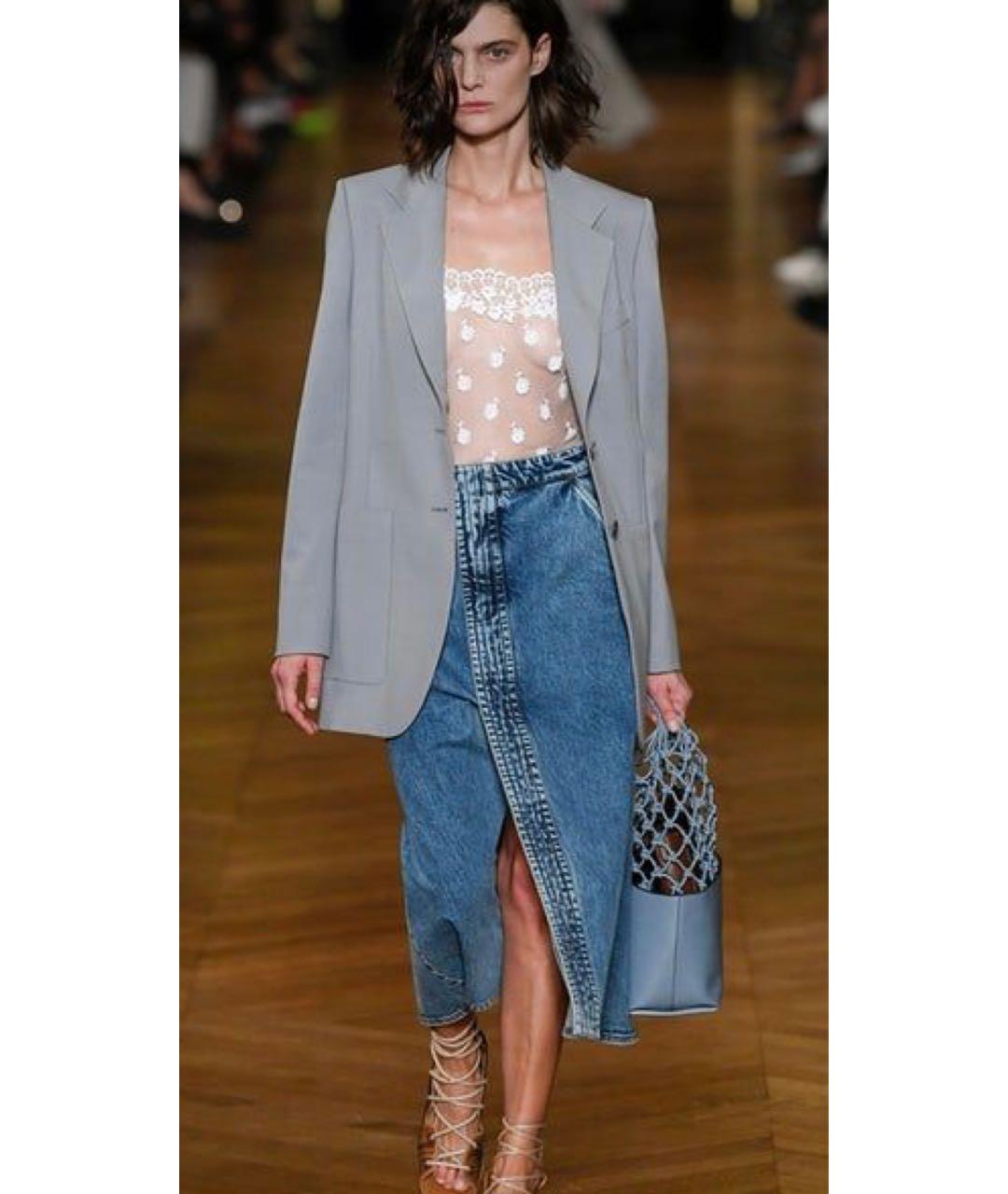 STELLA MCCARTNEY Синяя хлопковая юбка миди, фото 2