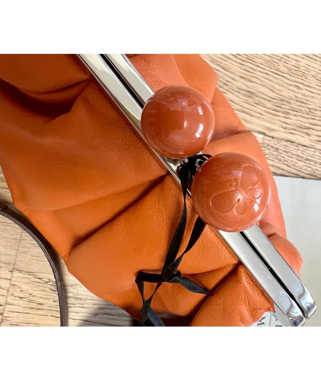 WEEKEND MAX MARA Оранжевая кожаная сумка через плечо, фото 4