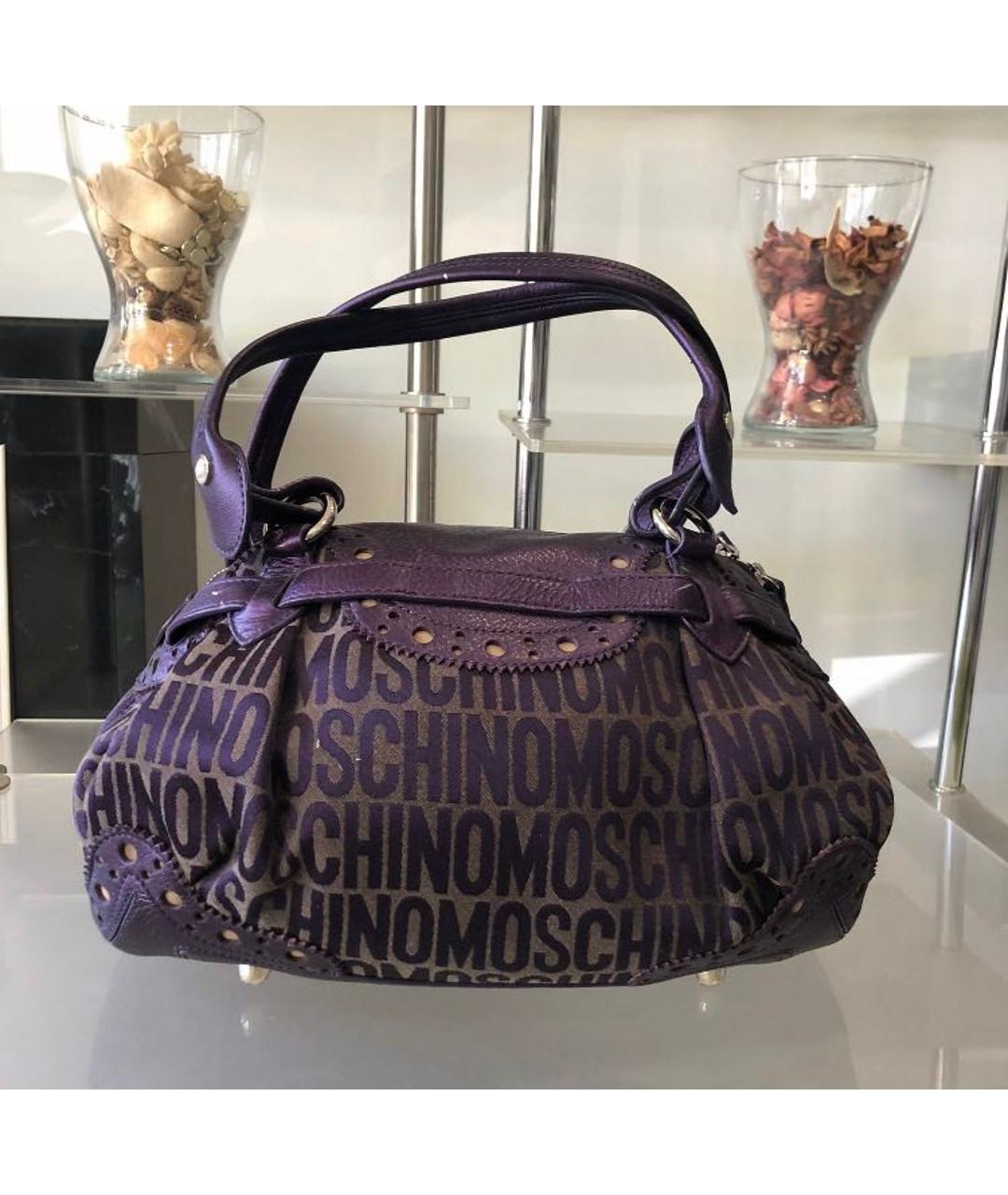 MOSCHINO Фиолетовая тканевая сумка тоут, фото 3