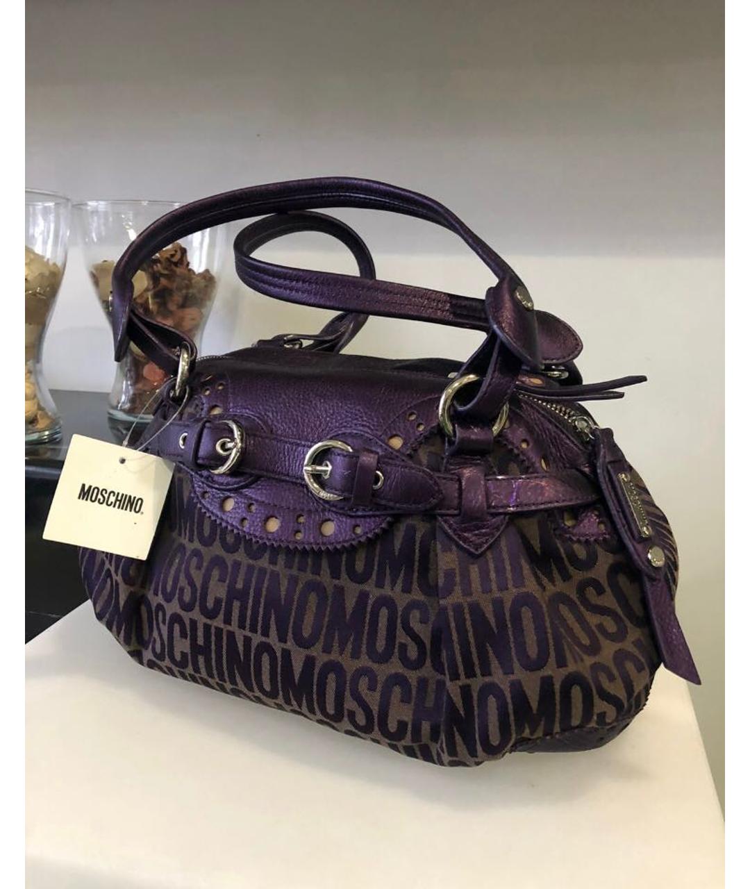 MOSCHINO Фиолетовая тканевая сумка тоут, фото 2